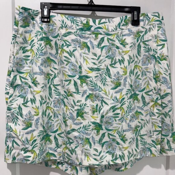 ELLEN TRACY FLORAL LINEN SKORT - Picture 1 of 5